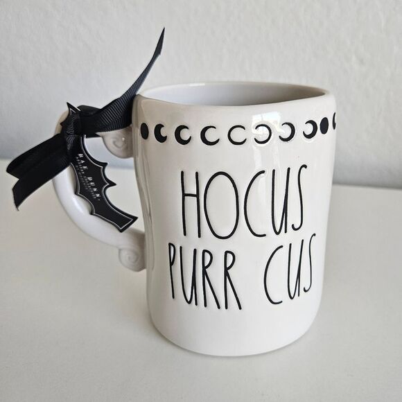 NEW Rae Dunn | 'Hocus Purr Cus' Black Cat Witch Ceramic Tea Mug Coffee Cup - Picture 3 of 5